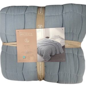 Bed Theory Gauze Blue Queen Quilt 90”x90”